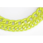 Neon Yellow Hand-painted Chain Necklace